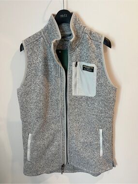 NWT L.L.Bean Gray Flecked Fleece Vest XS